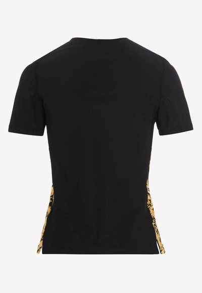 Shop Versace Barocco Print Gym T-shirt In Black