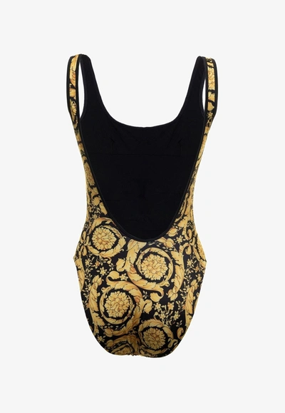 Versace Barocco-print One-piece Swimsuit In Multicolor