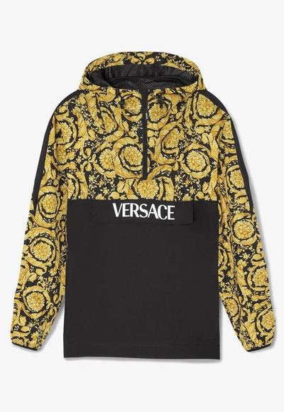 Versace Barocco Logo-print Track Jacket In Yellow