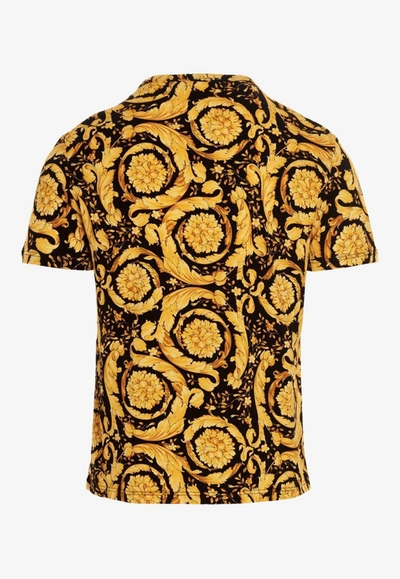 Shop Versace Barocco Print Undershirt In Yellow
