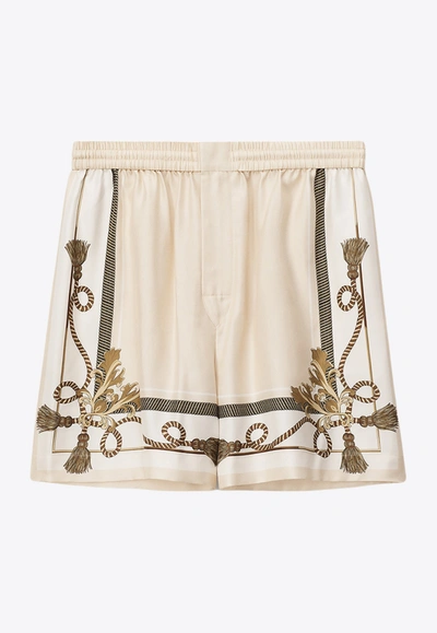 Shop Alexander Wang Baroque-printed Boxer Shorts In Ivory