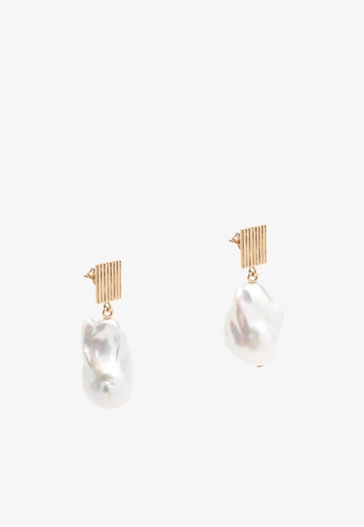 Shop Aliita Barouque Pearl Drop Earrings In Gold