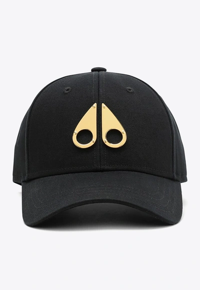 Shop Moose Knuckles Baseball Cap With Metal Logo In Black