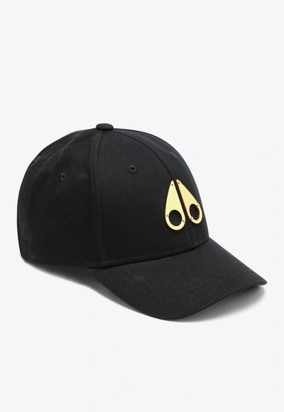 Shop Moose Knuckles Baseball Cap With Metal Logo In Black