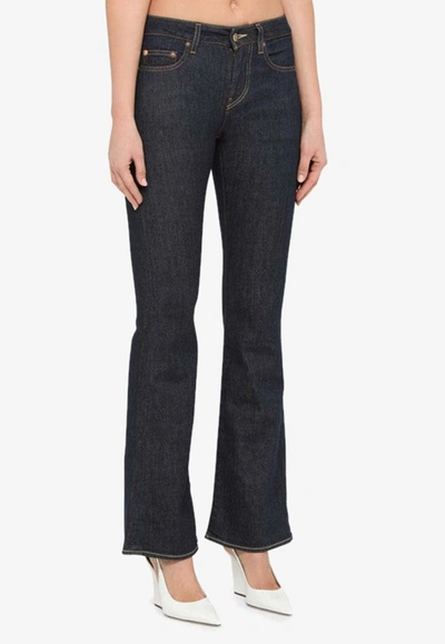 Shop Washington Dc Basic Wide Leg Flared Jeans In Blue