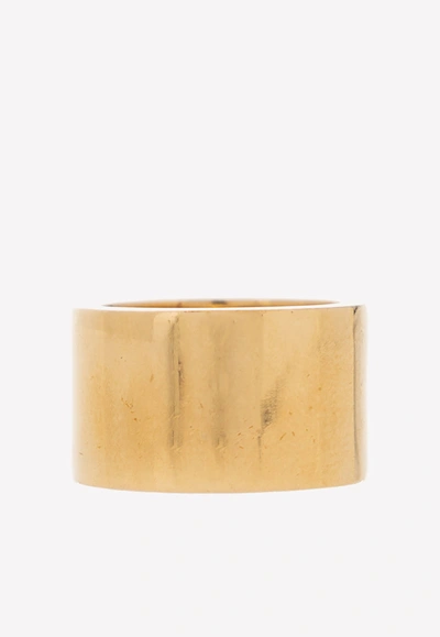 Shop Balenciaga Bb 2.0 Crystal Paved Ring In Gold