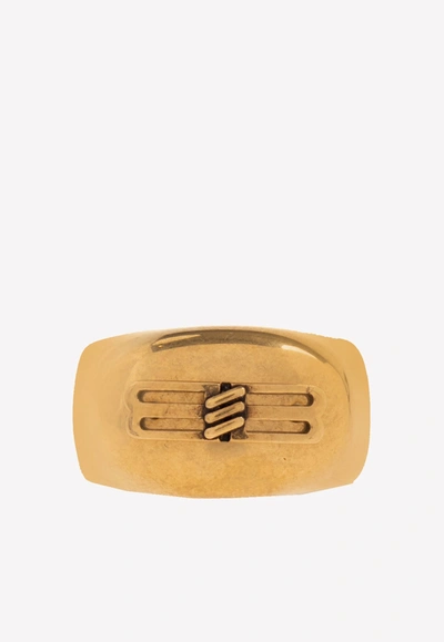 Shop Balenciaga Bb Icon Signet Ring In Gold