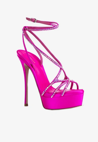 Le Silla Woman Sandals Fuchsia Size 8 Textile Fibers In Pink