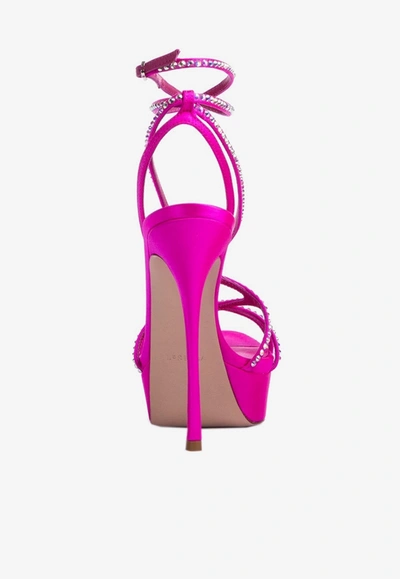 Le Silla Woman Sandals Fuchsia Size 8 Textile Fibers In Pink