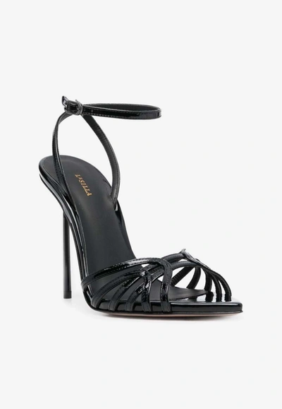 Le Silla Bella 115mm Leather Sandals In Black