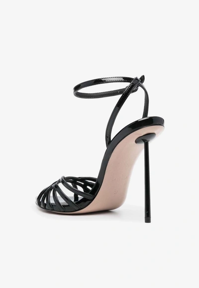 Le Silla Bella 115mm Leather Sandals In Black