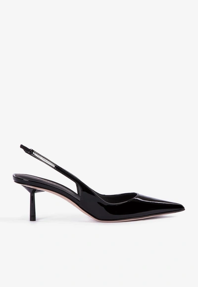 Shop Le Silla Bella 60 Patent Leather Slingback Pumps In Black