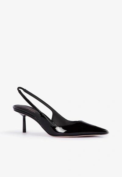 Shop Le Silla Bella 60 Patent Leather Slingback Pumps In Black