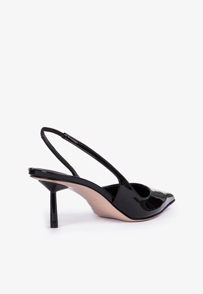 Shop Le Silla Bella 60 Patent Leather Slingback Pumps In Black