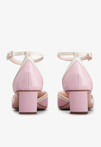 Shop Roger Vivier Belle Vivier 45 Lacquered Buckle Pumps In Patent Leather In Pink