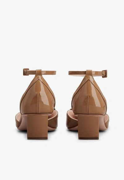 Roger Vivier Belle Vivier 45 Lacquered Buckle Pumps In Patent Leather In Brown