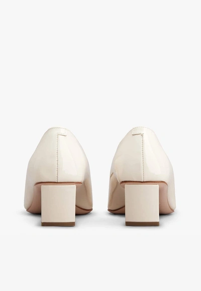 Roger Vivier Belle Vivier 45 Mother-of-pearl Buckle Pumps In Leather In Off-white