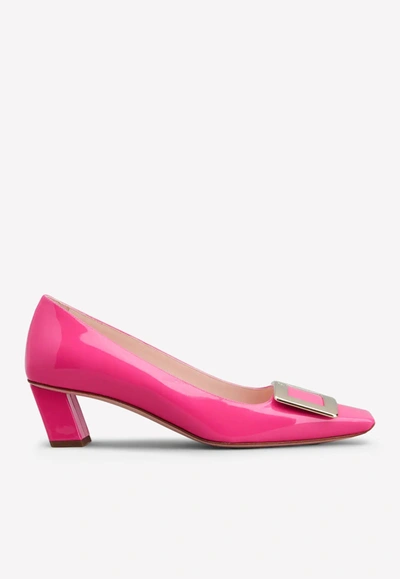 Roger Vivier Belle Vivier Patent Leather Pumps In Pink