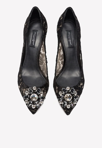 Dolce & Gabbana Bellucci 90 Crystal-embellished Pumps In Taormina Lace In Blue