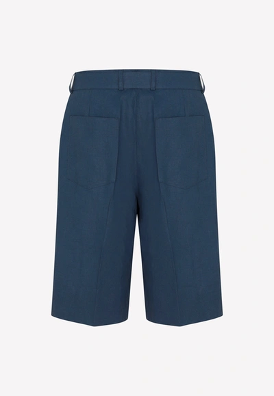 Shop Jil Sander Belted Long Shorts In Blue
