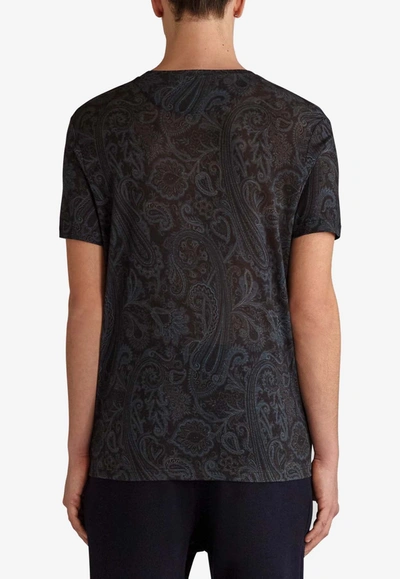 Shop Etro Benessere Paisley Print T-shirt In Blue