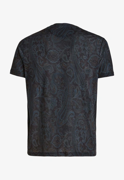 Shop Etro Benessere Paisley Print T-shirt In Blue