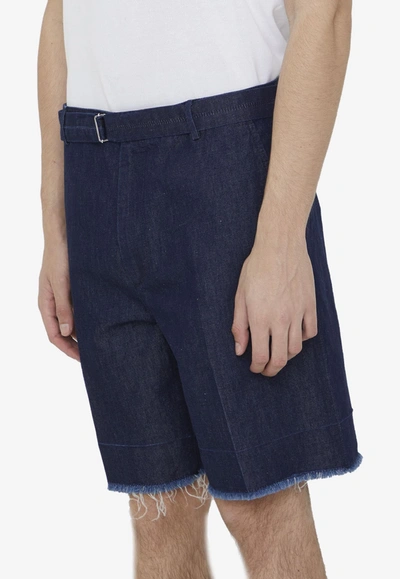 Shop Lanvin Bermuda Denim Shorts In Blue