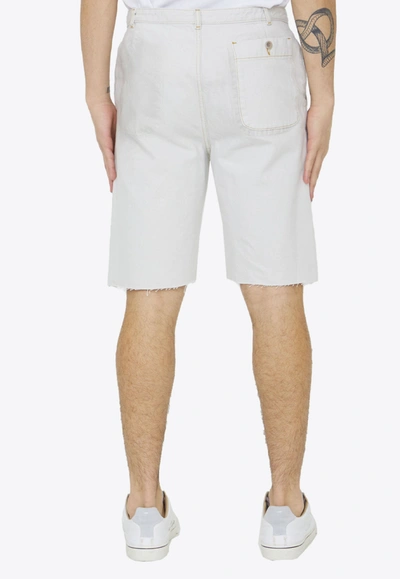 Shop Maison Margiela Bermuda Denim Shorts In White