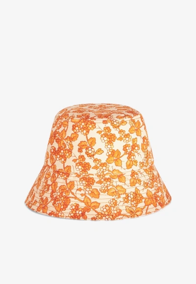 Shop Etro Berry Print Bucket Hat In Orange