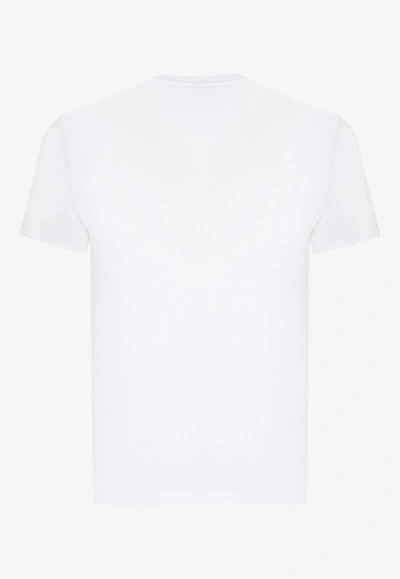 Dolce & Gabbana White T-shirt With Embroidered Logo In White