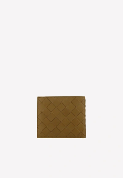 Shop Bottega Veneta Bi-fold Intrecciato Wallet In Calf Leather In Acorn