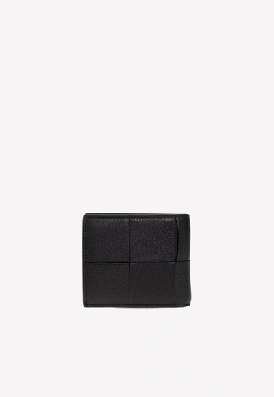 Shop Bottega Veneta Bi-fold Leather Wallet In Black