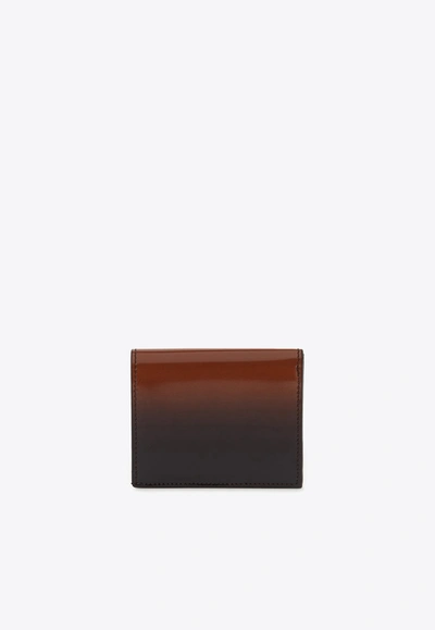 Ferragamo Bi-fold Ombre French Wallet In Calf Leather In Black