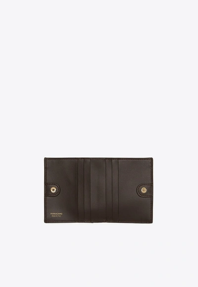 Ferragamo Bi-fold Ombre French Wallet In Calf Leather In Black