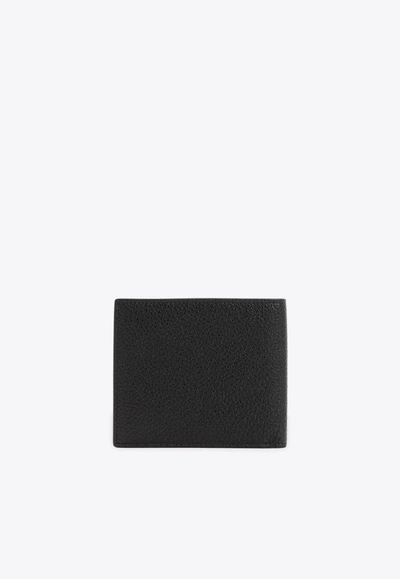 Shop Giorgio Armani Bi-fold Wallet In Grained Leather In Black