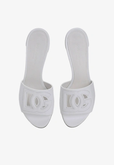 Shop Dolce & Gabbana Bianca 40 Mules With Dg Millennials Logo In White