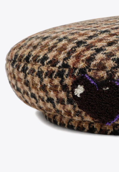 Shop Maison Michel Billy Houndstooth Beret In Multicolor