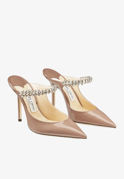 Shop Jimmy Choo Bing 100 Patent Leather Mules In Pink