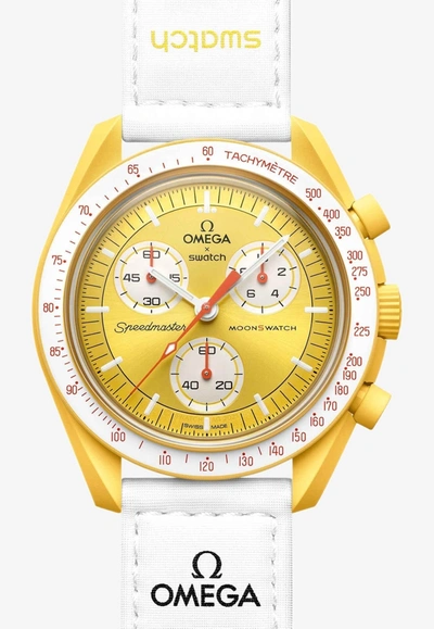 Shop Swatch X Omega Bioceramic Moonswatch Mission To The Sun Quartz Watch In Yellow