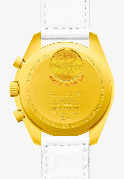 Shop Swatch X Omega Bioceramic Moonswatch Mission To The Sun Quartz Watch In Yellow
