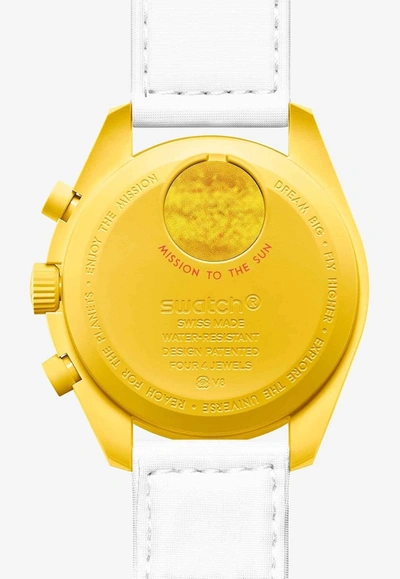 Swatch X Omega Bioceramic Moonswatch Mission To The Sun Quartz Watch In Yellow