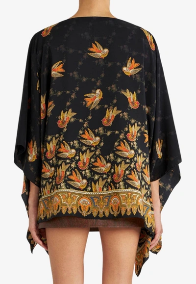 Etro Printed Silk Blouse In Black