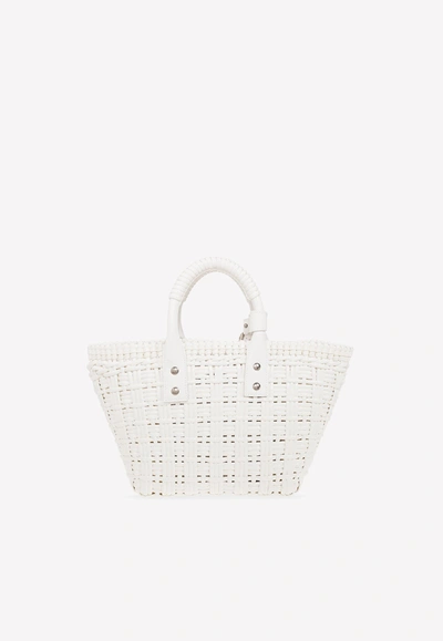 Shop Balenciaga Bistro Xs Basket Shopping Bag In White
