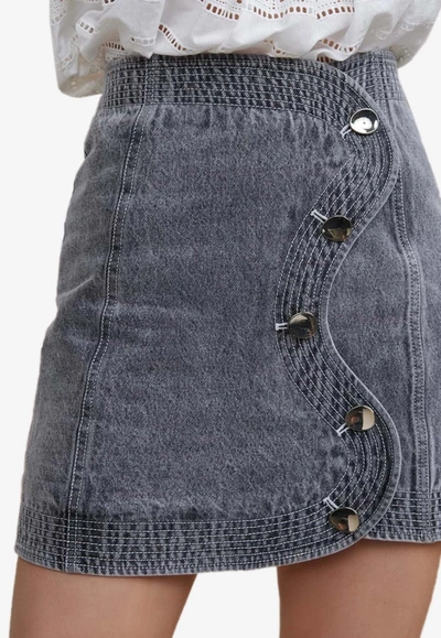 Shop Acler Blake Denim Mini Skirts In Gray