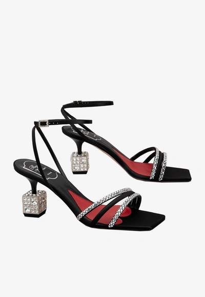 Roger Vivier Bling Cube 75 Crystal Embellished Sandals In Black