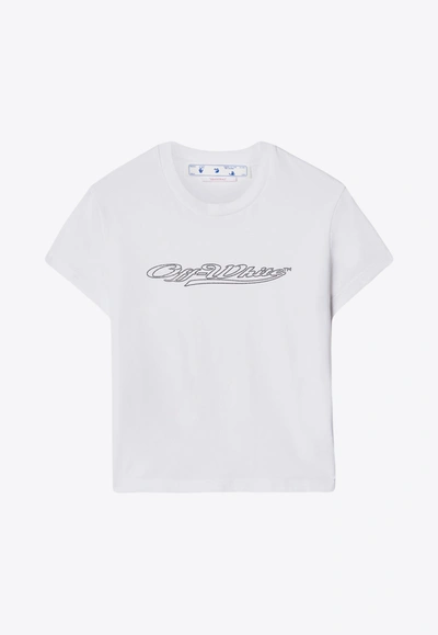 Shop Off-white Bling Logo Short-sleeved T-shirt In White