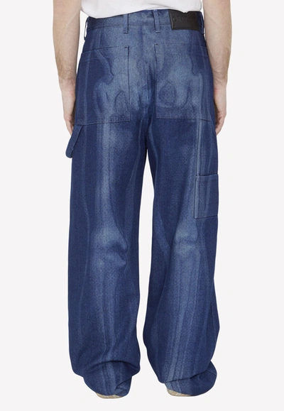 Shop Off-white Body Scan Baggy Jeans In Blue