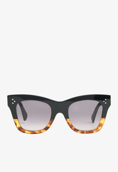 Shop Celine Bold 3 Dots Square Sunglasses In Brown
