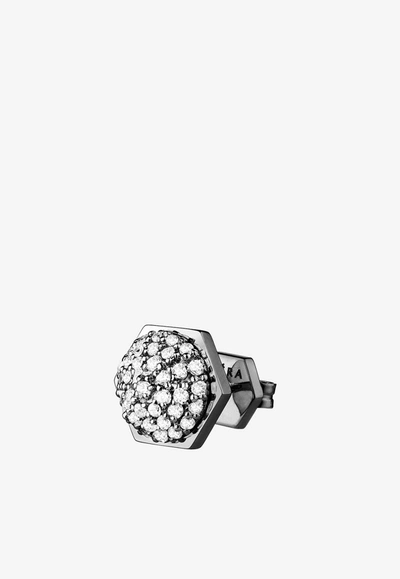 Shop Eéra Bolt Diamond Stud Earring In 18-karat White Gold In Gray