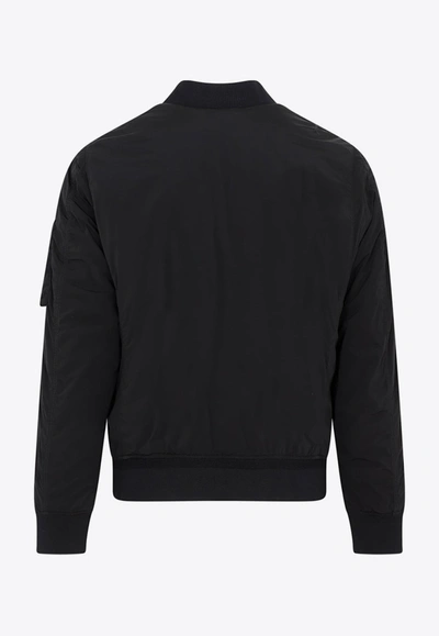 Shop C.p. Company Bomber Zip-up Jacket In Black
